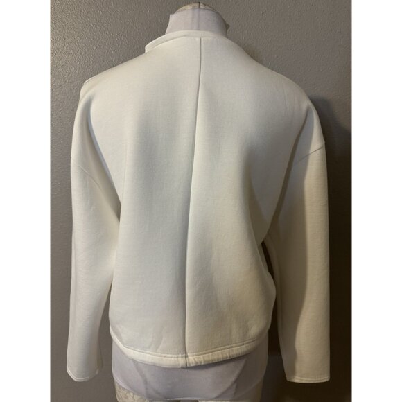 Zara Top S Small Cropped Sweatshirt Basic Ivory Cream Sweatshirt New NWOT - Picture 5 of 9